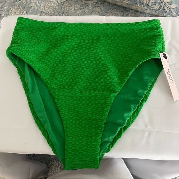 Victoria's Secret Women's High Full Coverage Bikini Bottom Jade Green Small NWT - Picture 1 of 5
